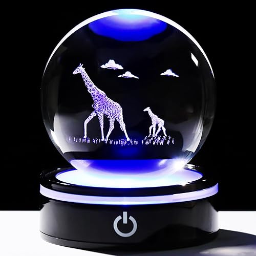 Miniatura 10 de YWHL Figuras 3D de delfín en bola de cristal con base de luz colorida, regalos de delfín para mujeres y hombres en cumpleaños, esfera coleccionable