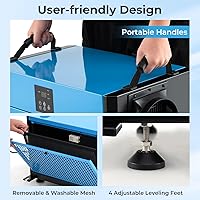 Vista 6 de COSTWAY Deshumidificador comercial de 155 PPD, deshumidificador de espacio de rastreo de 1900 pies cuadrados con manguera de drenaje de 9.8 pies