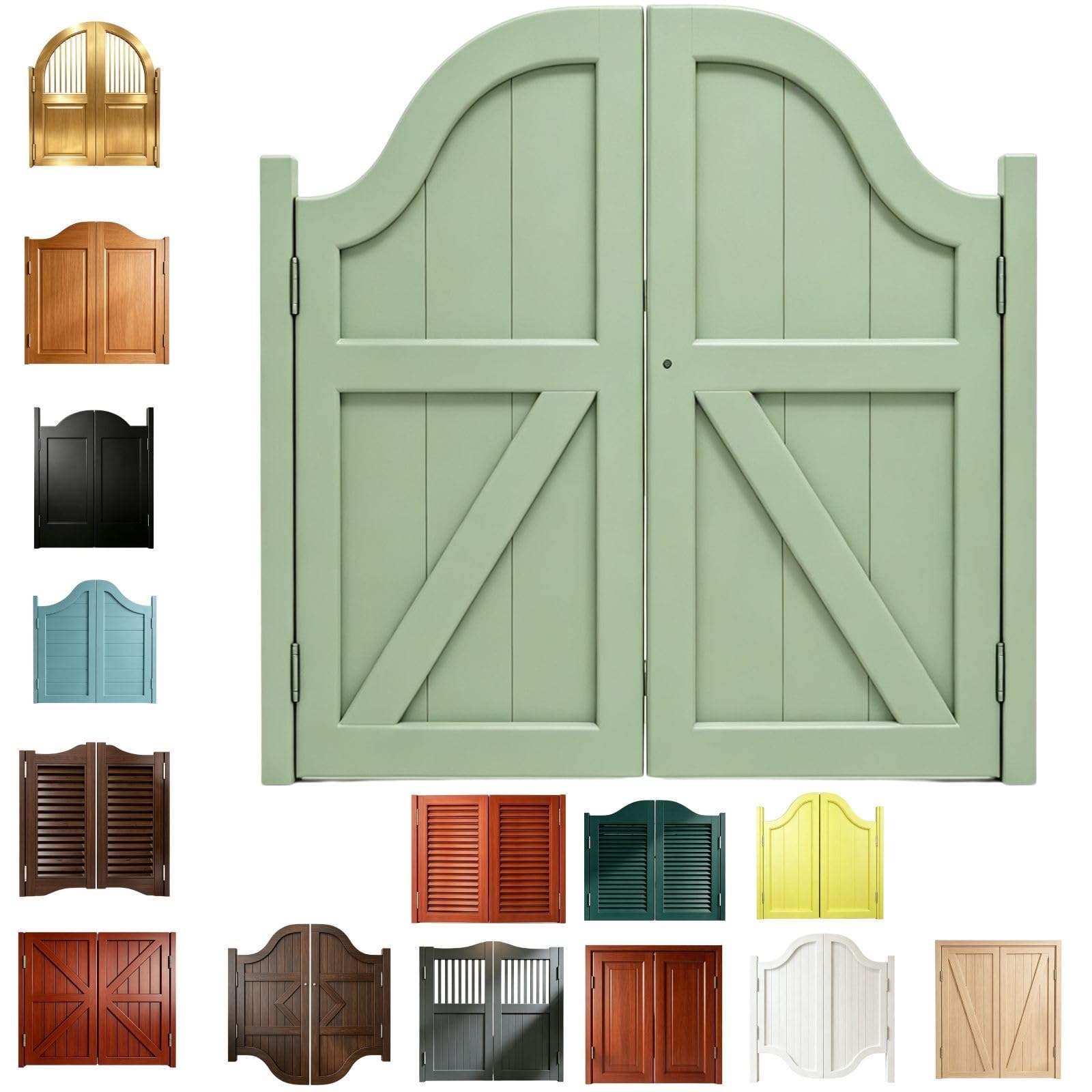 Porte Saloon Battante en Bois Massif - Double Vantail pour Bar & Maison | Porte intérieure décorative idéale pour séparation de pièce. Charnières renforcées, fermeture automatique