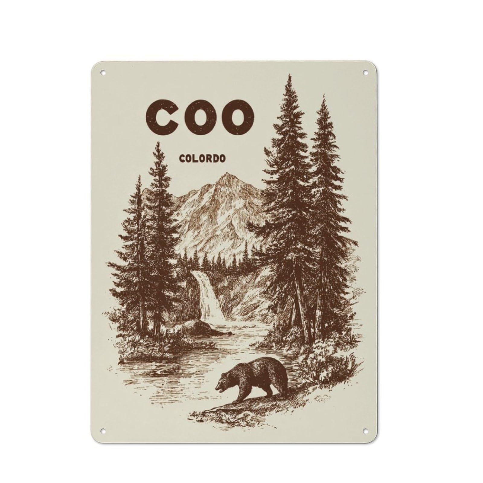 Junmoney Coo Colorado Wilderness Retro Vintage Tin Sign 40X30cm, Cafe Wall Decor For Kitchen, Cafe, Pantry Or Dining Room