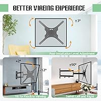 Vista 3 de Mount Plus MP-L28-400 Soporte de pared de brazo largo para TV con brazo articulado de extensión de 28 pulgadas Se adapta a tamaños de pantalla