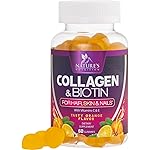 Collagen Gummies with 2500mcg Biotin, Vitamin C & Zinc - Hydrolyzed Collagen Peptide Type 1 & 3 Supplement - Advanced Hair, Skin & Nail Growth Support for Women & Men, Gluten Free, Non-GMO - 60 Count
