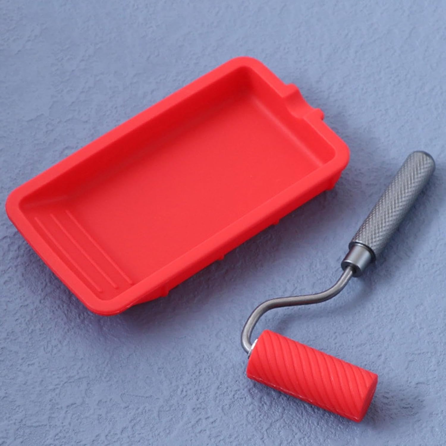 2025 Silicone Roller with Silicone Roller Tray, Reusable Professional Silicone Glue Spreader Kit, Rubber Glue Roller Suitable for Artistic Crafts Woodworking and Adhesive Projects (1PCS)