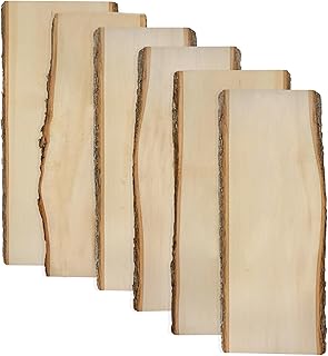 Foggy Bottom Woodworks LLC Premium Basswood Live Edge Plank 6-Pack, 23" Long for Arts, Crafts and Sign Making