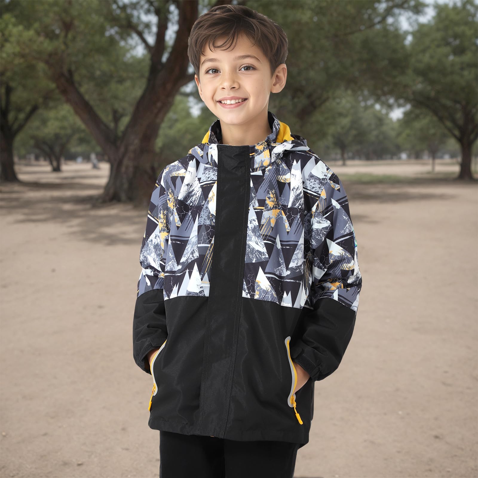 Veste Soft Shell imperméable coupe-vent garçons avec capuche automne hiver