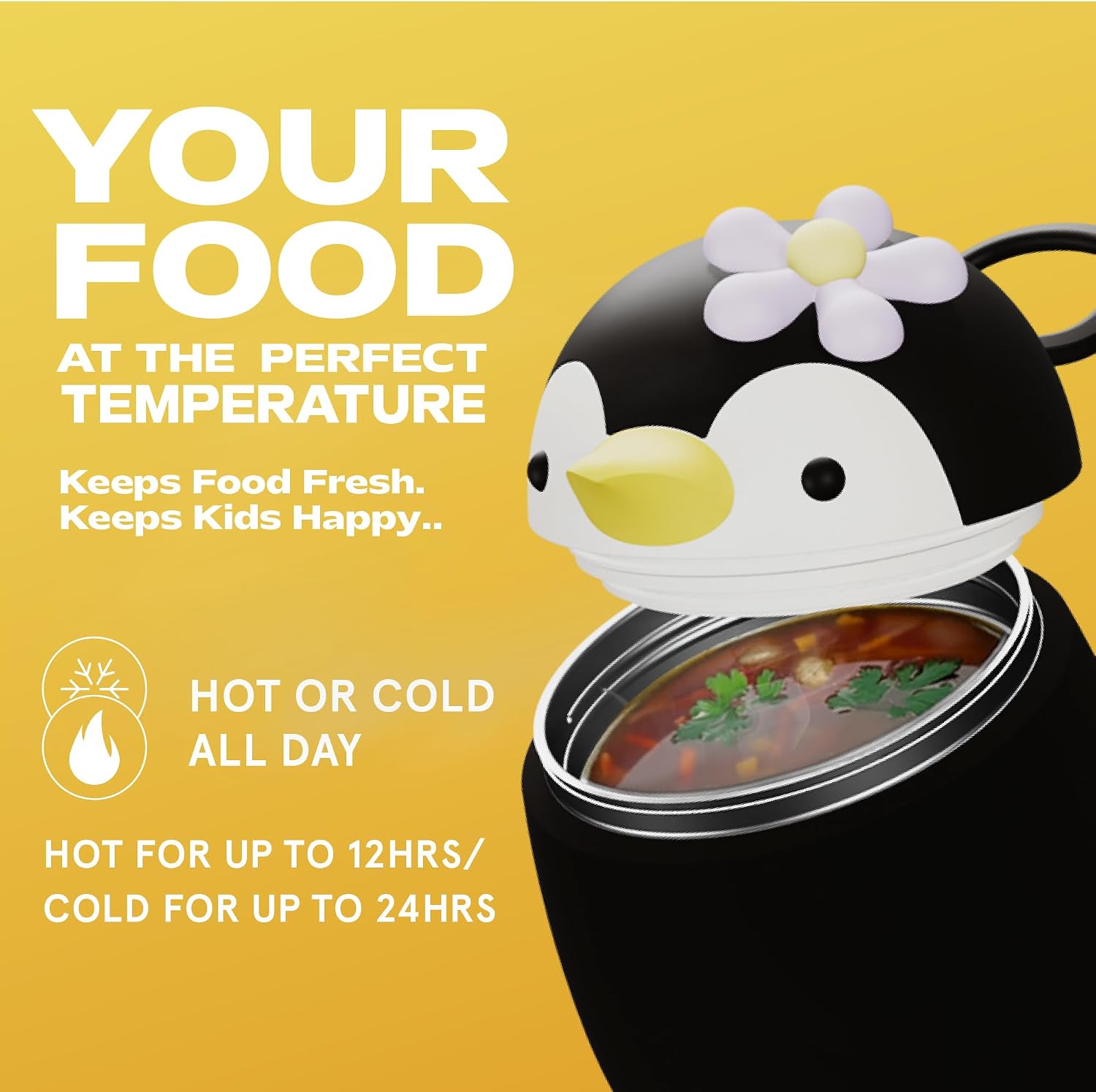 Bestie Foodie Insulated Food Jar, Cute Character, Leak Proof, BPA Free image 4