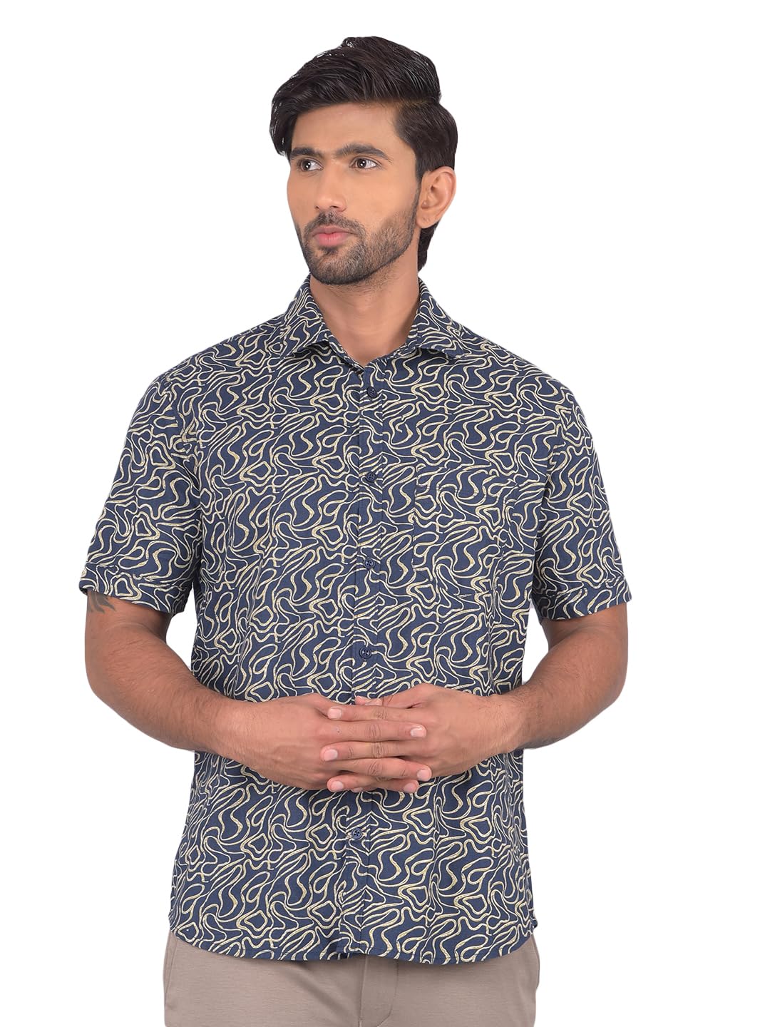 Crimsoune Club Men's Olive Printed Shirt-picture-30