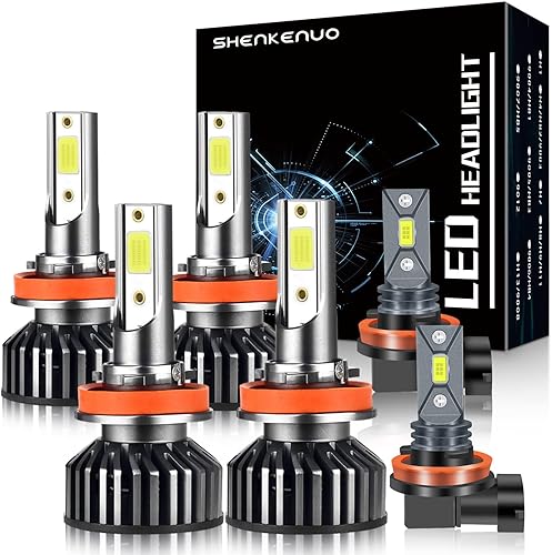SHENKENUO Compatible con bombillas LED halógenas NISSAN ALTIMA (2007-2018) H9+H11 de haz altobajo + bombillas LED antiniebla H11, paquete de 6