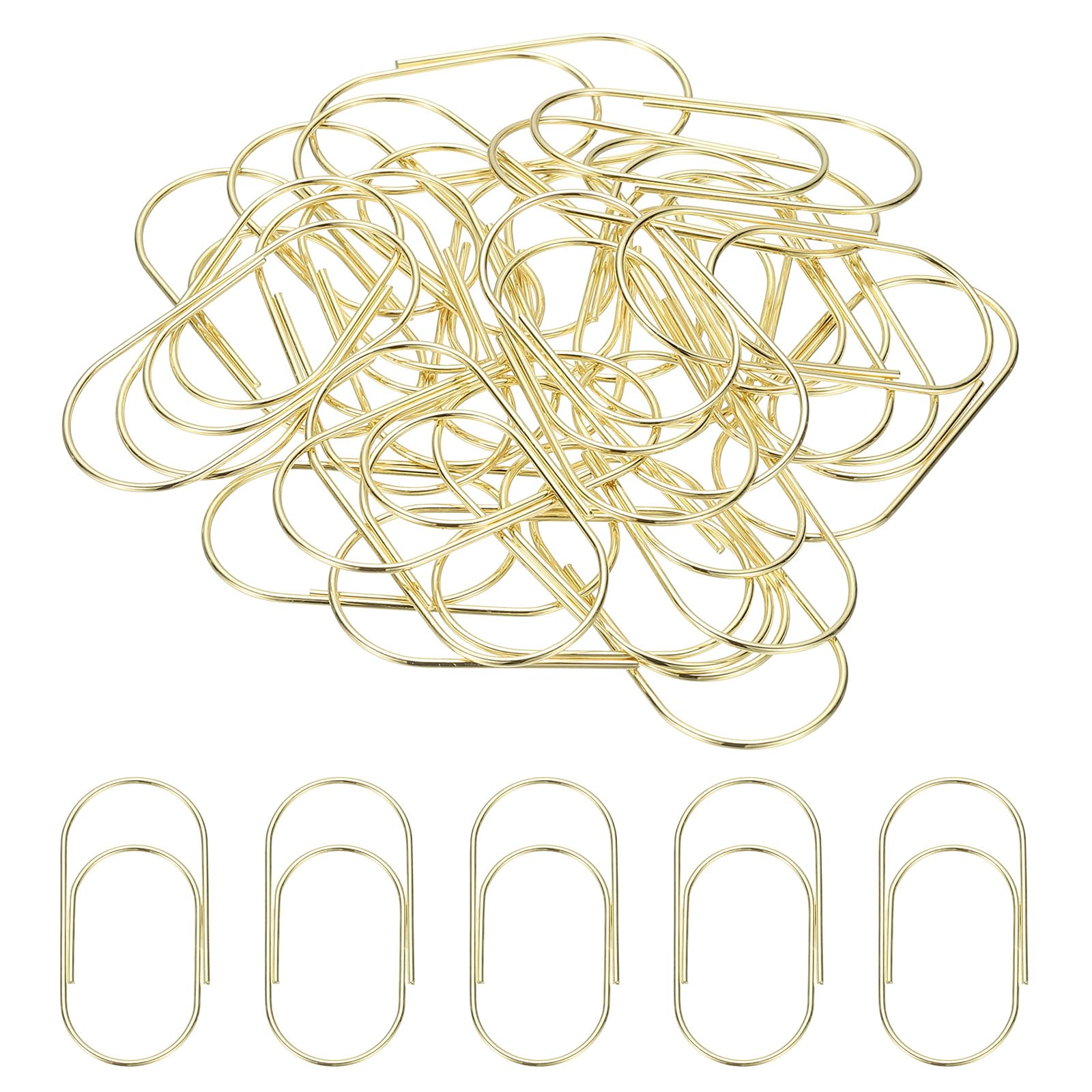 PATIKIL 2x1 Inch Large Paper Clip, 20 Pcs Metal Paper Clip Wide Rust-Proof Strong Durable Bulk for Office Supplies Document Organization Binder Bookmarks Planner, Gold Tone