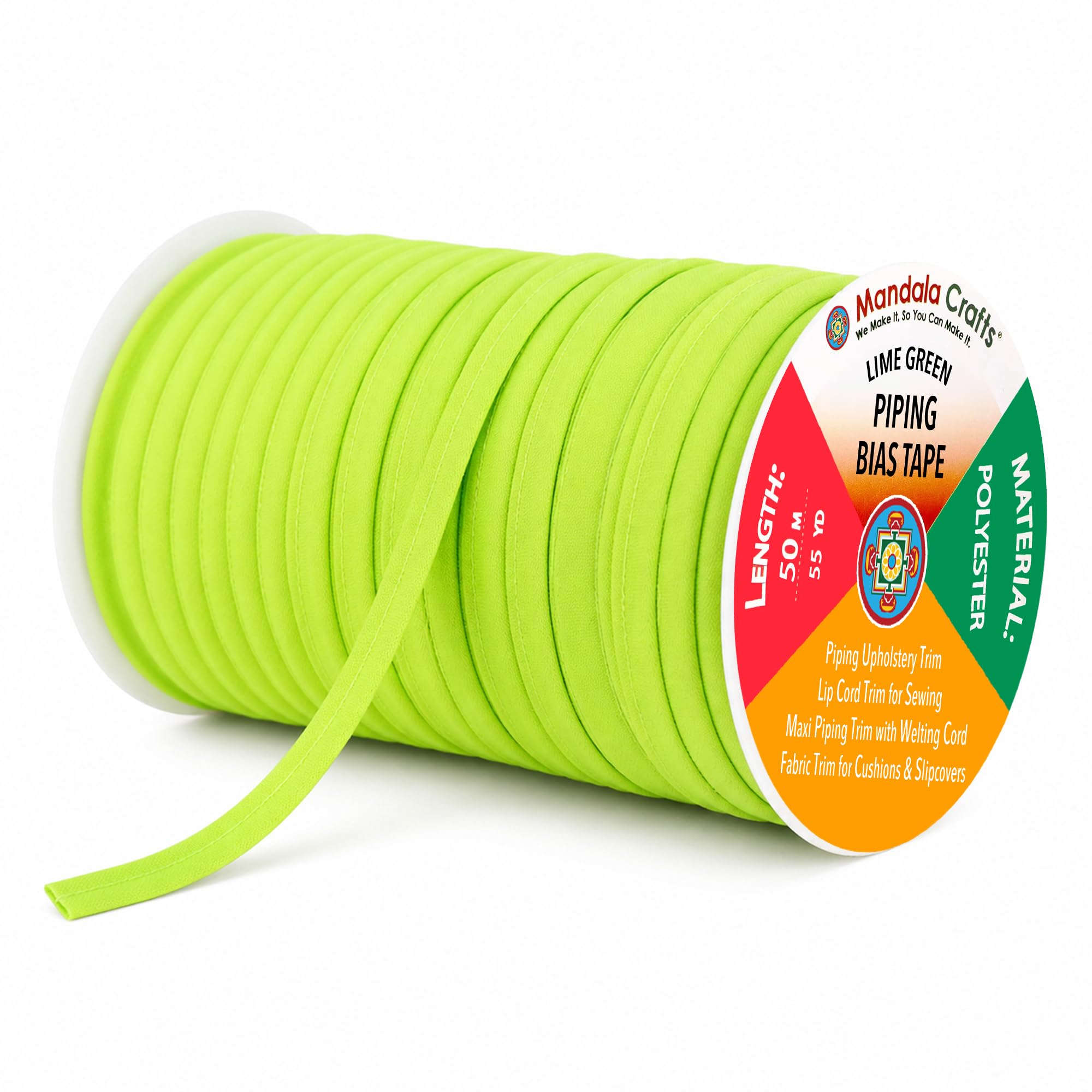 Amazon.com: Mandala Crafts Maxi Piping Bias Tape with Welting Cord