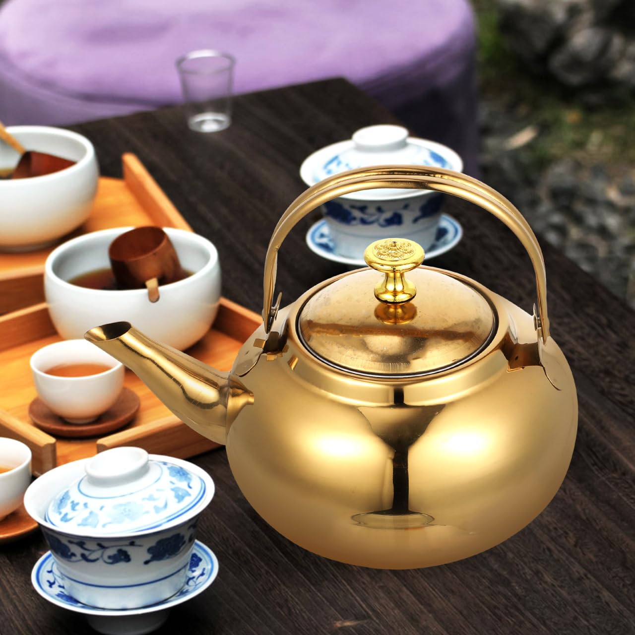 Cabilock Edelstahl Teekessel Mit Infuser Und Cool-Touch Griff Für Induktions- Gas- Und Elektroherde Rostfreier Wasserkessel Für Schnelle Und Sichere Wassererhitzung Zuhause