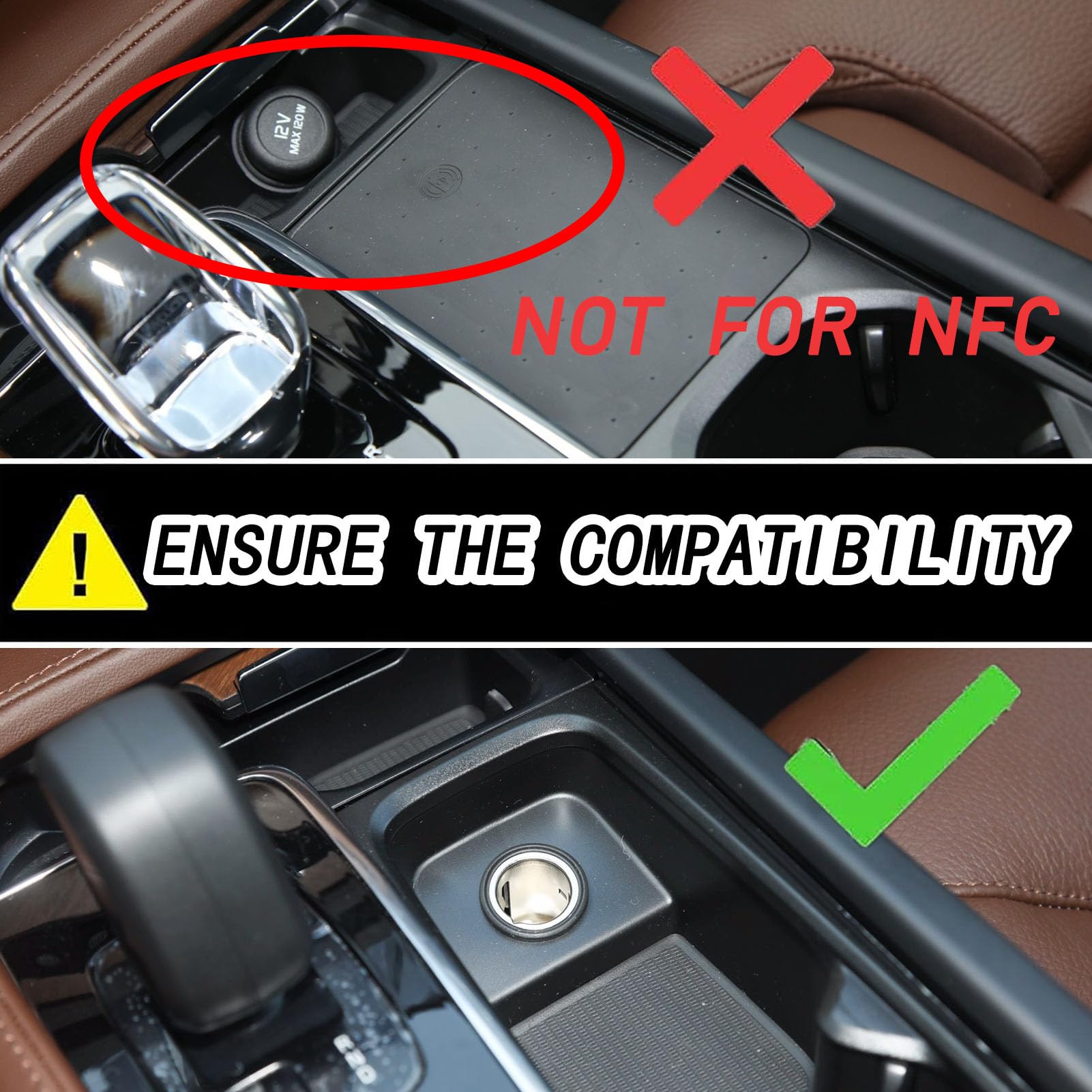 Caricatore Wireless Auto per Volvo S60 Xc60 V60 S90 V90 Xc90 (2015-2024) Tutti I Modelli con Sistema Di Raffreddamento A Doppio Canale D'Aria 15w Fast Charge Accessori Di Aggiornamento