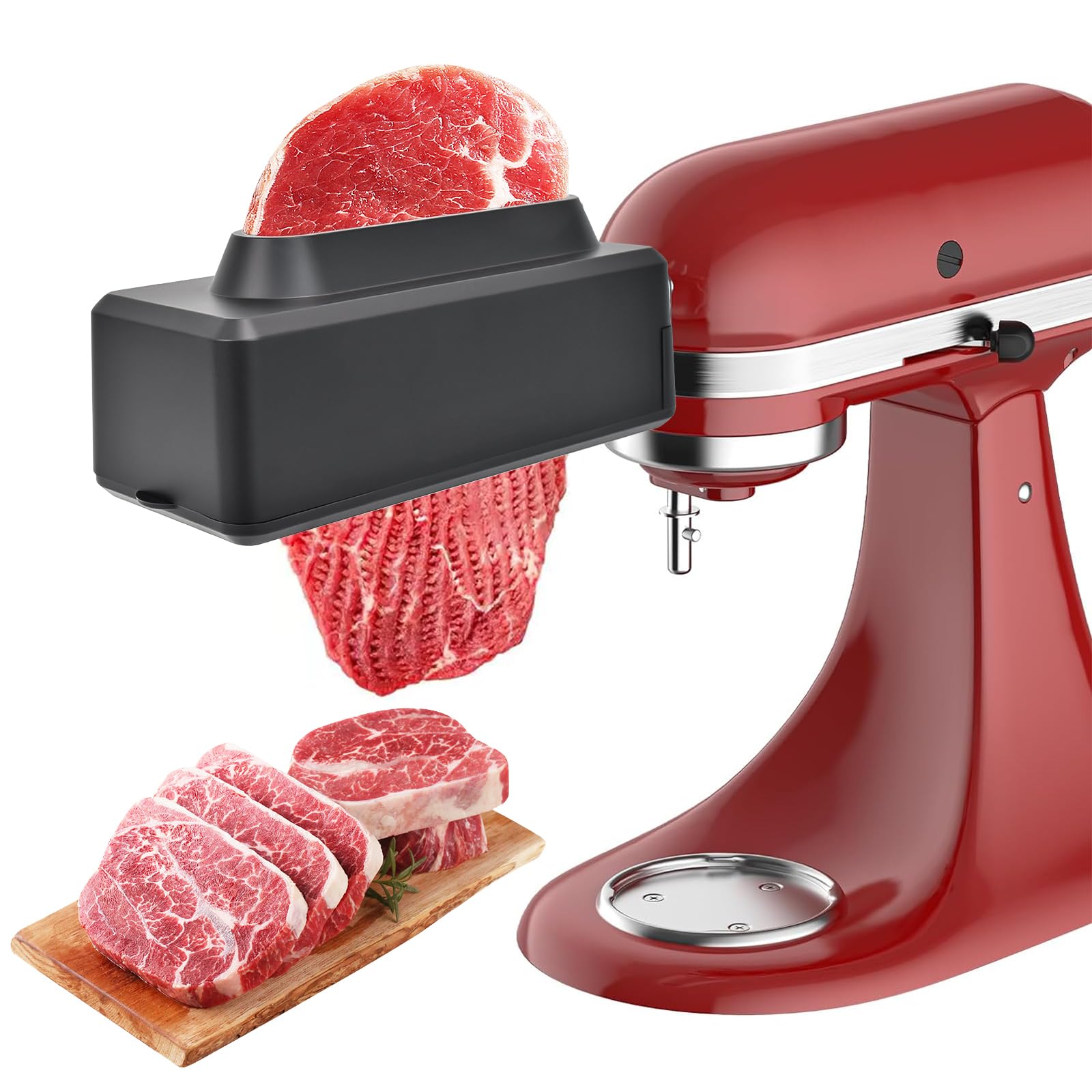 Meat Tenderizer Attachment for KitchenAid, Meat Tenderizer Tool for Kitchenaid Mixer and Cuisinart Stand Mixers, Stainless Steel Meat Tenderizer Machine Sturdy and Easy to Clean