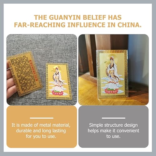 Miniatura 6 de Decoración de coche Accesorios de coche chino Feng Shui Kwan Guanyin Amuleto de Buda auspicioso para paz segura salud riqueza buena bendición