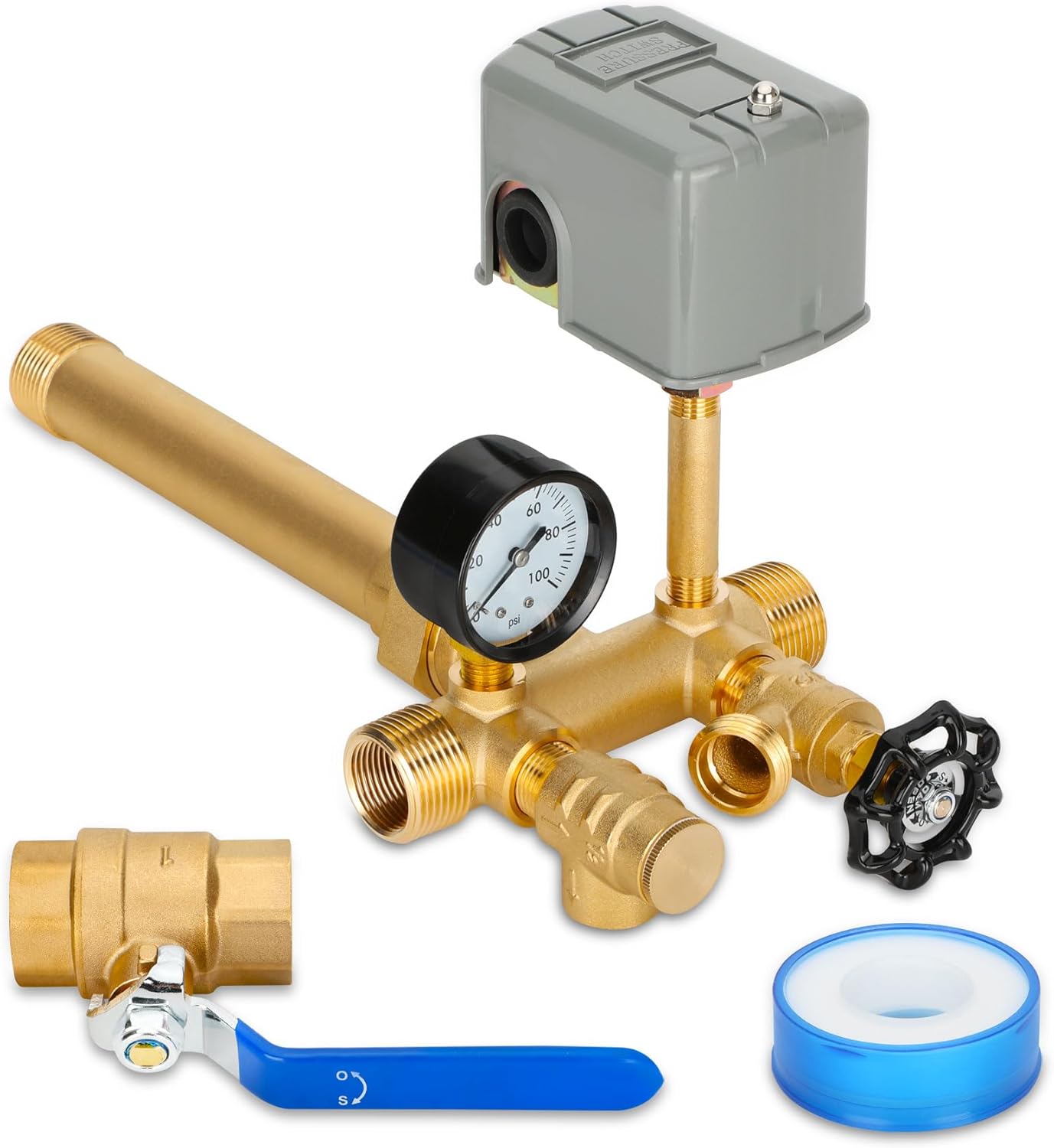 Upgrade Pressure Tank Tee Kit for Water Well Pressure Tank, Well Tank