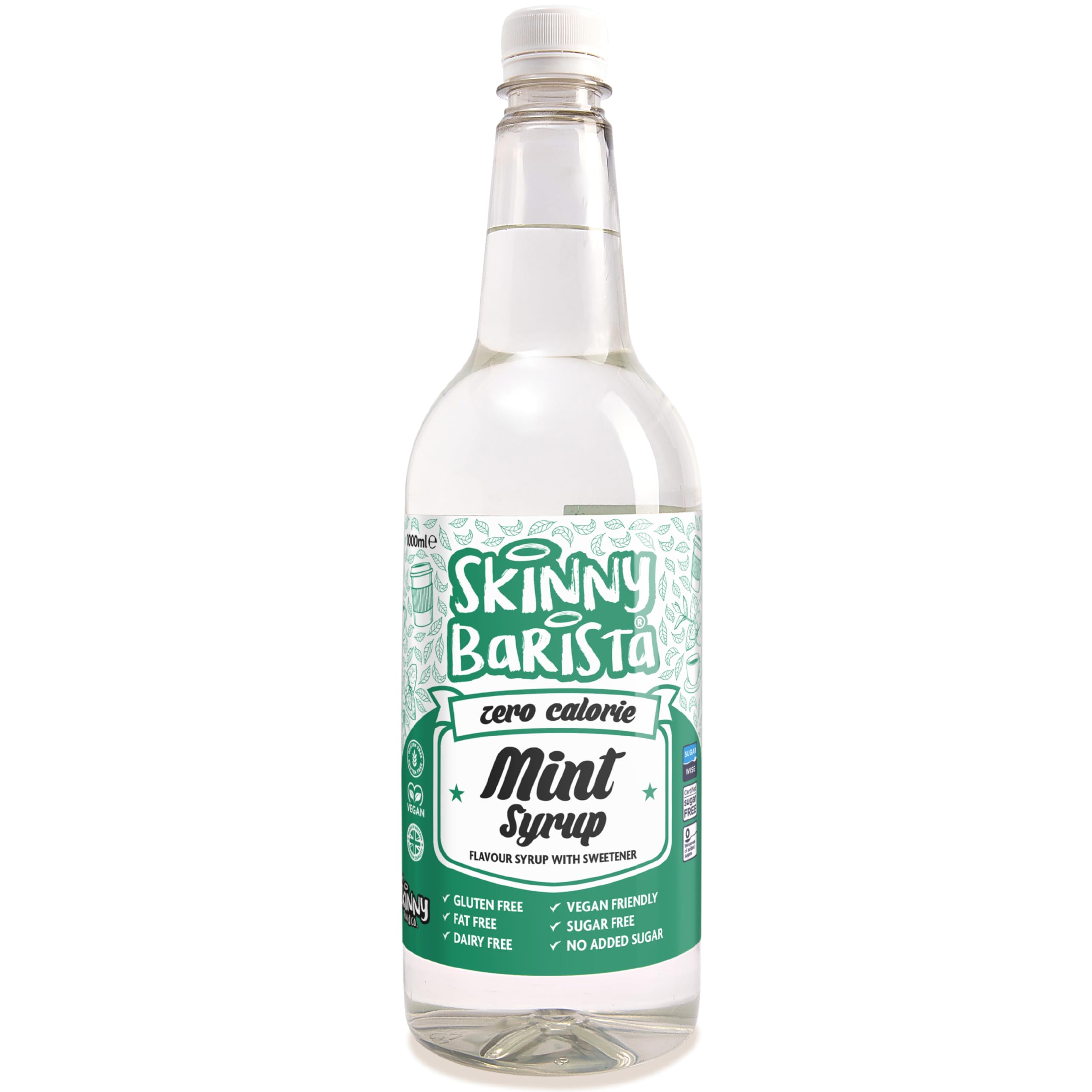 Skinny Food Co Mint Syrup For Coffee 1L - Sugar Free Coffee Syrups - Zero Calorie Mint Barista Syrup For Tea, Hot Chocolate, Fruit, Baking, Protein Drinks - Vegan-Friendly, Gluten-Free