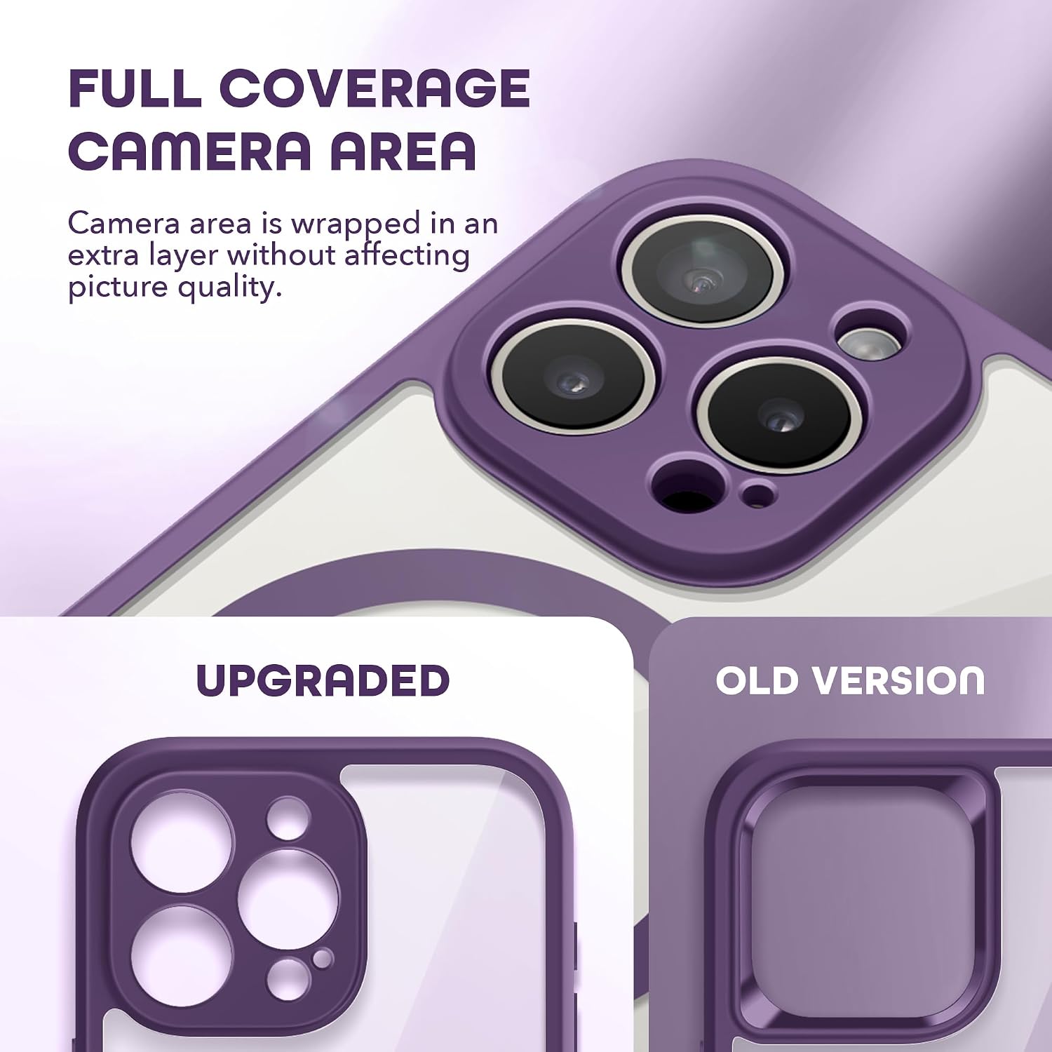 TIESZEN for iPhone 15 Pro Case, Compatible with MagSafe, Built-in Privacy Screen Protector and Camera Protection, Anti Spy Full Body Dustproof Shockproof Hard Phone Case 6.1", Deep Purple