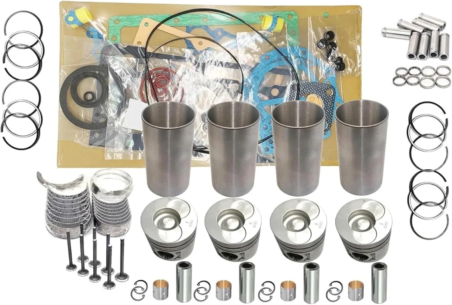 Overhaul Rebuild Kit For 4JB1 Engine DH55 SK60 SK70 SK75 Excavator(Round Piston Base&34MM Piston Pin)