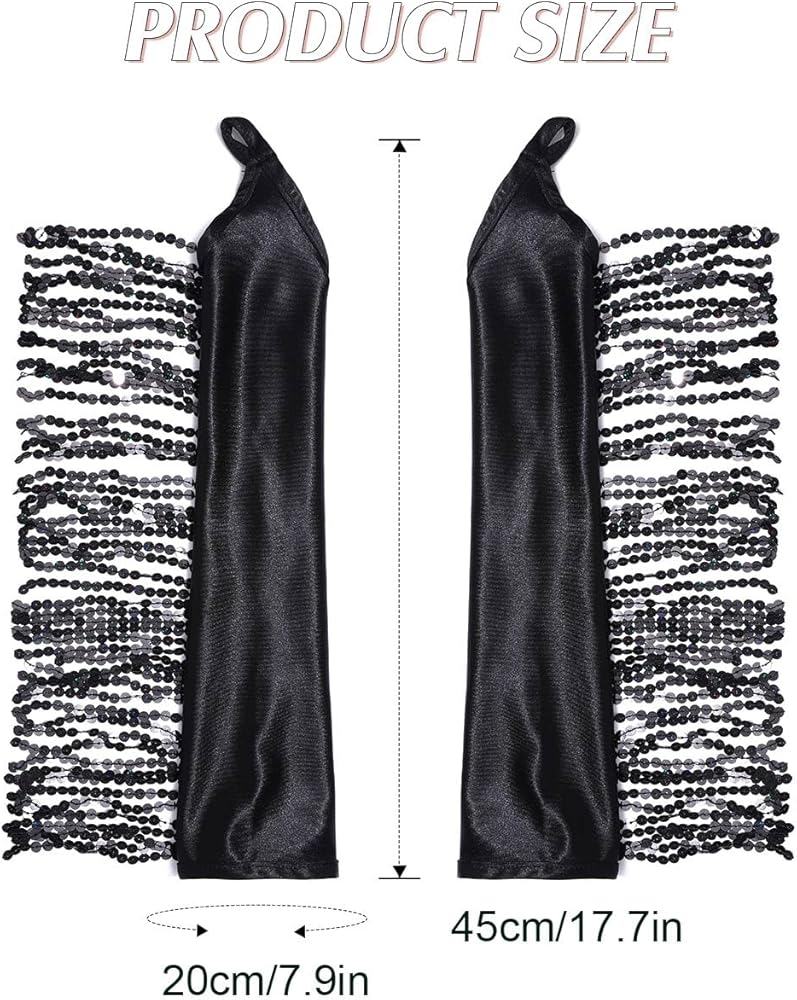 Amazon.com: GEMILY Fringe Sequin Long Gloves Fingerless 1920s