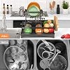 Escurridor de Platos de 2 Niveles - Escurridor con Drenaje Automático al Fregadero y Tapete | Escurridores para Mostrador de Cocina, Escurridor con Porta Cuchillos, Tenedores y Tazas, Regalos para Mujeres, Día de las Madres, Gadgets de Cocina, Negro 5