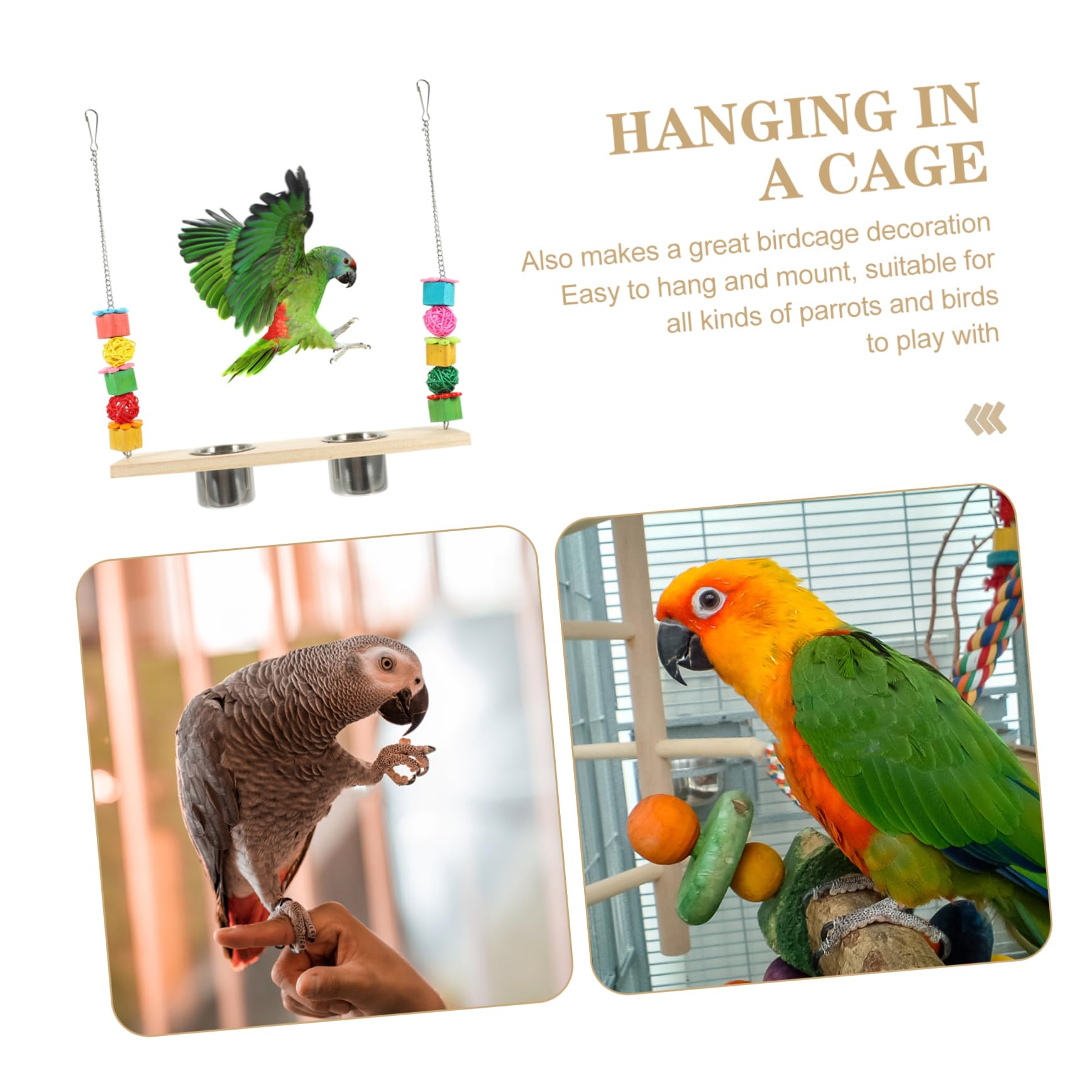 minkissy 5 piezas de juguete de búsqueda de loro, perca de pollito, columpio de loro con taza de comida, juguete de mordida de loro, juguetes de pájaros para cacatúas, perchas, juguete de loro,