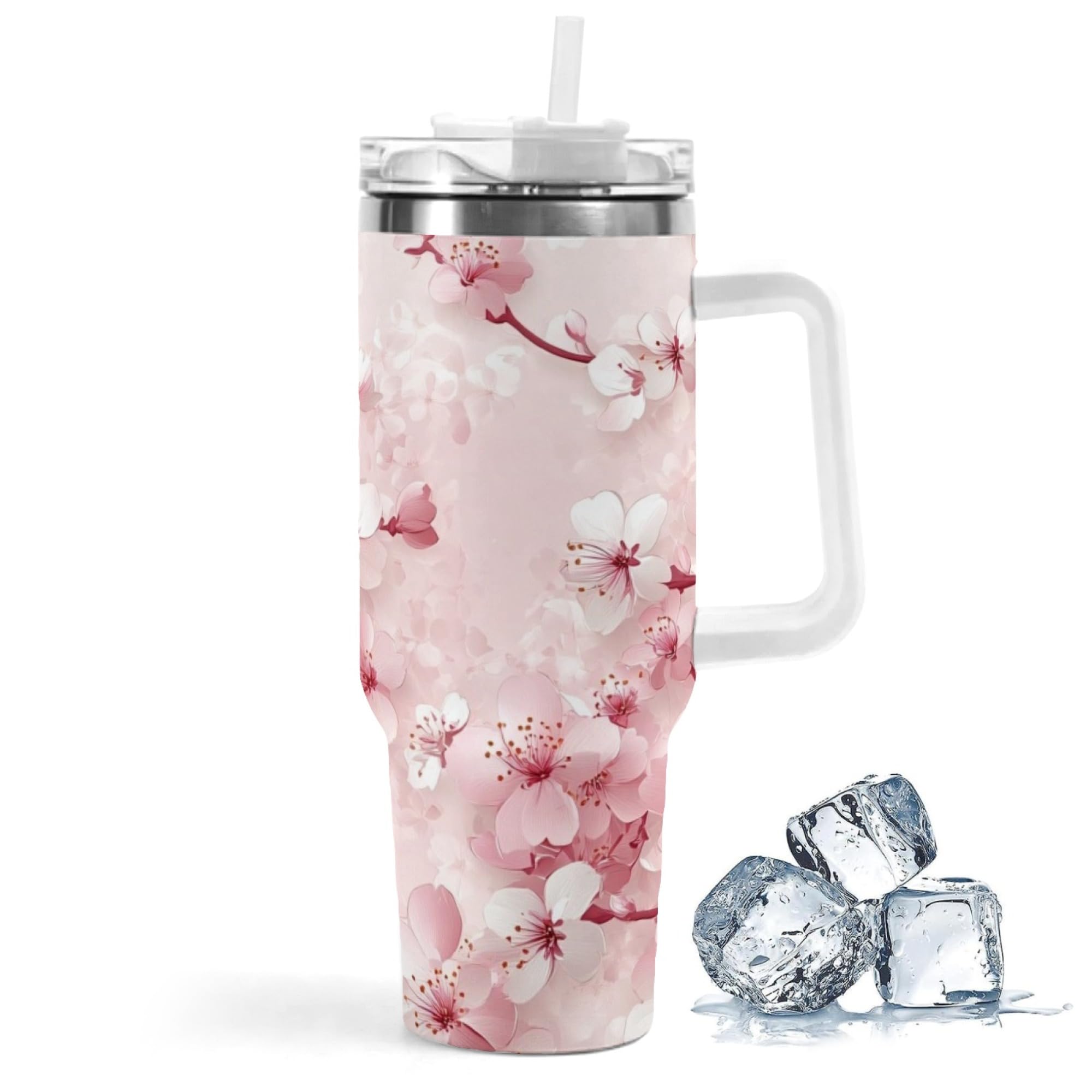 Amazon.com | Floral Cherry 40 Oz Stainless Steel Insulated Tumbler