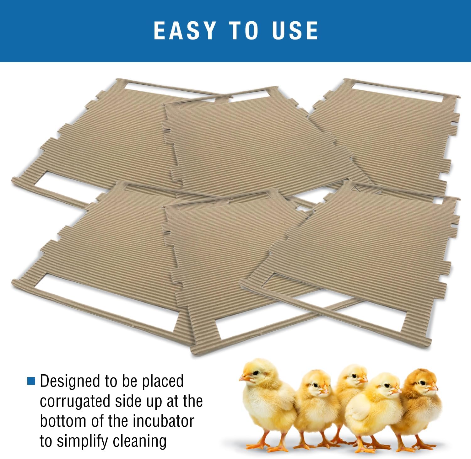 Brinsea Corrugated Cardboard Hatching Mat for Ovation 56 Egg Incubator, Textured Disposable Hatch Floor Covering to Improve Chick Surface Grip, Easier Cleaning, Pack of 6 Mats