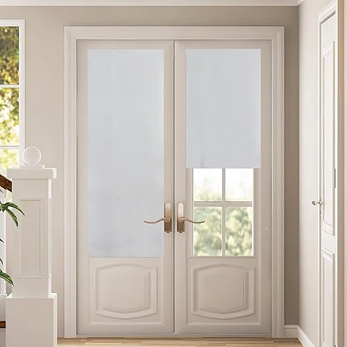 Miniatura 7 de NICETOWN Cortinas de lino para puerta, cortinas de puerta delantera para ventana de vidrio, casa de campo 100% opacas y cortina de puerta francesa