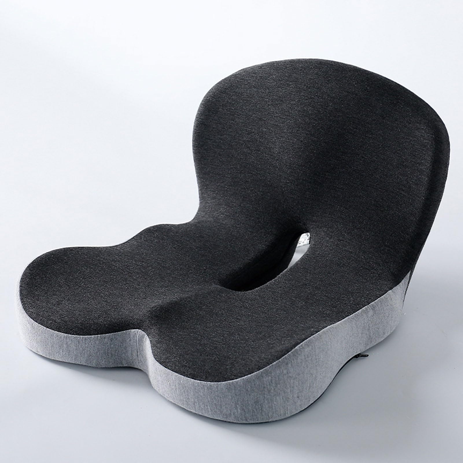 Ergonomiczna poduszka z pianki memory z podparciem lędźwiowym, oddychające poduszki siedzeniowe w kształcie litery L, poduszki przeciwodleżynowe na pośladki (N 44x42x32cm)