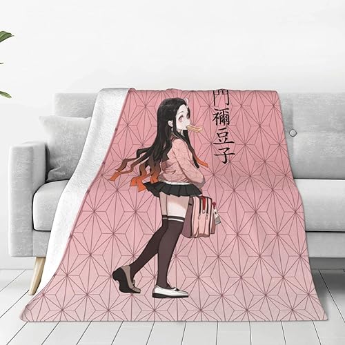 Manta de anime súper suave, forro polar de franela novedosa, ligera para todas las estaciones, manta cálida para adultos y niños, de 5 a 60 x 50