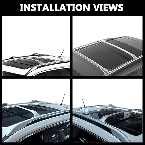 Miniatura 7 de ROKIOTOEX Barras transversales para portaequipajes, barras transversales laterales para fRogue 2014-2020 | Rieles laterales elevados, barra en J,