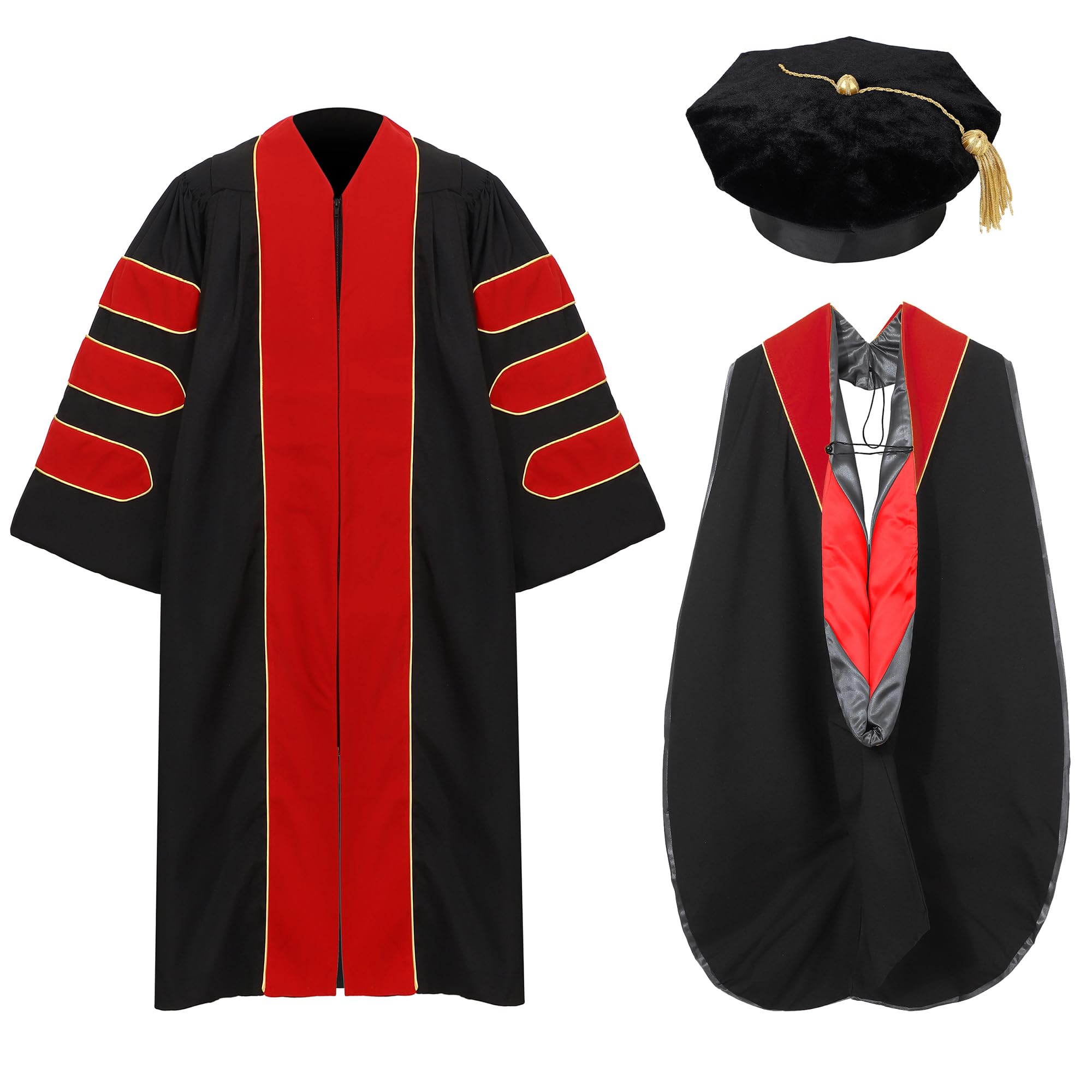 Unisex Deluxe Doctoral Graduation Gown Erligo