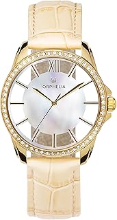 ORPHELIA Women's Analogue Watch Epoch Stone Studded Bezel with Leather Strap
