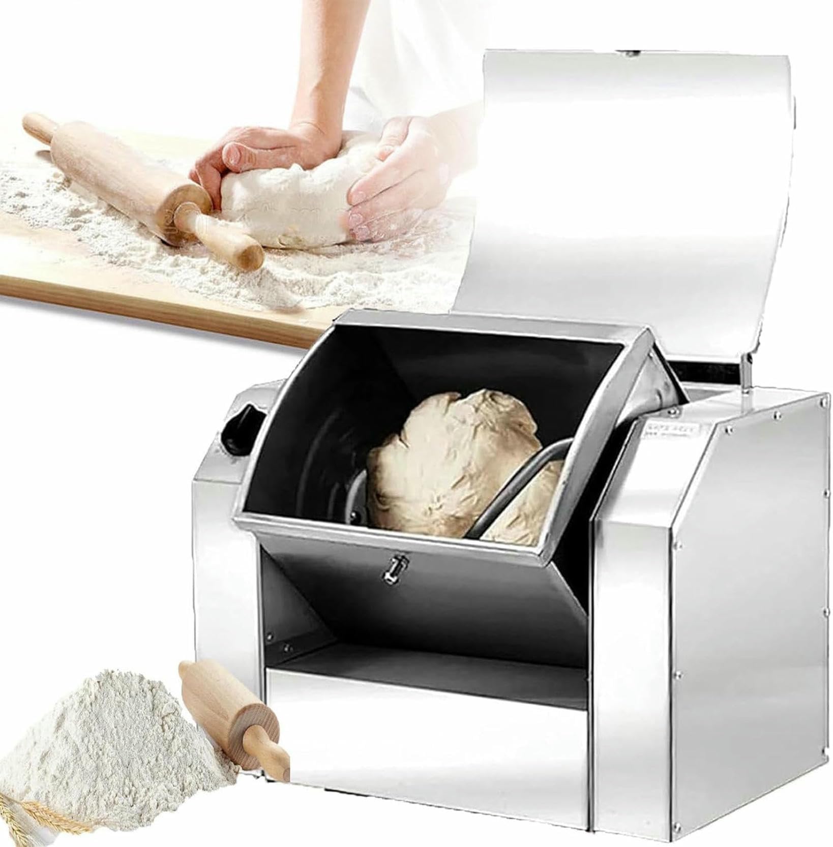 Impieno Commerciale, capacità di Impasto di 7 kg, Frullatore di Farina, Miscelatore Elettrico, Miscelatore per L'Impasto per Pizza Pesante per Fare Pasta E Pizza, Liberando Le Mani