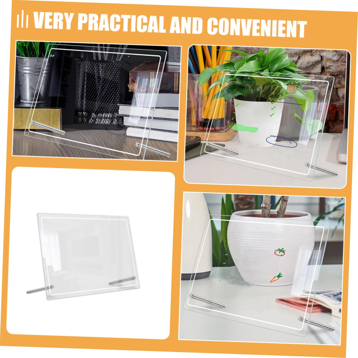 2 Stück Acryl Tisch Whiteboard für Schreibtisch Planung
