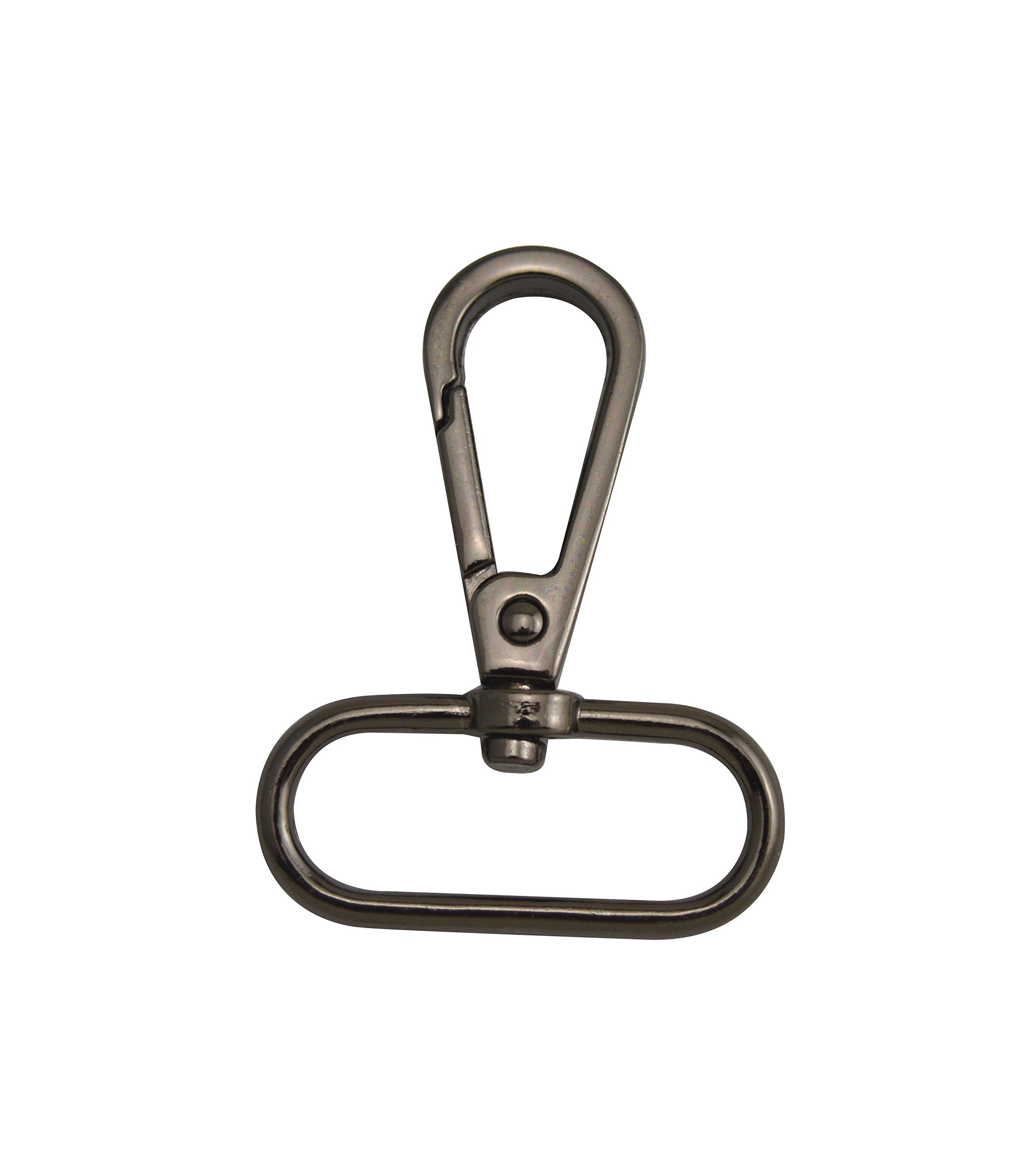 Wuuycoky Gun Color 1.25" Inner Diameter Oval Ring Flat Lobster Clasps Swivel Snap Hooks Pack of 6