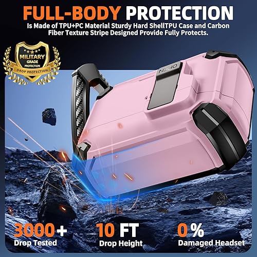 Miniatura 5 de Inesore Funda compatible con AirPods Pro de 21 generación con soporte para teléfono y kit de limpieza, compatible con MagSafe, bloqueo automático