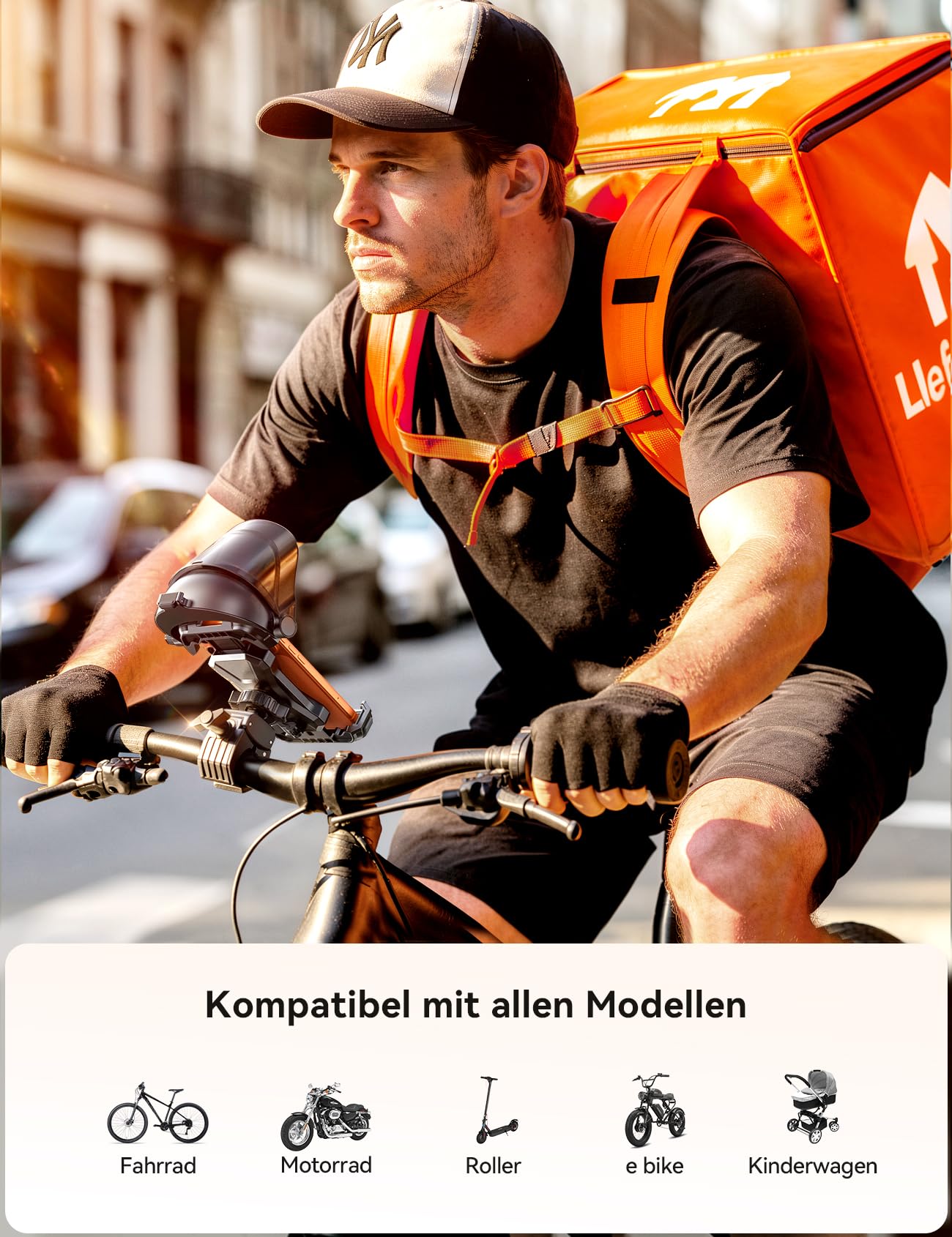 2026 JOYROOM Handyhalterung Fahrrad mit Sonnenblende, Handyhalter Motorrad Anti-Reflex, 1S-Montage, Universal Handy Halterung Fahrradlenker Kompatibel mit iPhone 17/16 und Samsung S26 (4,7-7 Zoll)