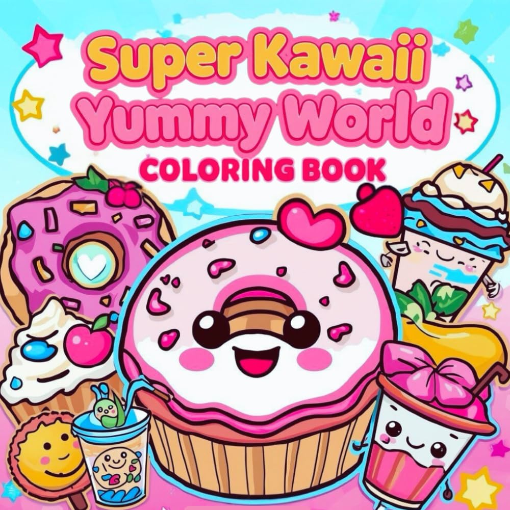 Super Kawaii Yummy World: The Sweetest Coloring Adventure Ever! – Cute Food Coloring Book