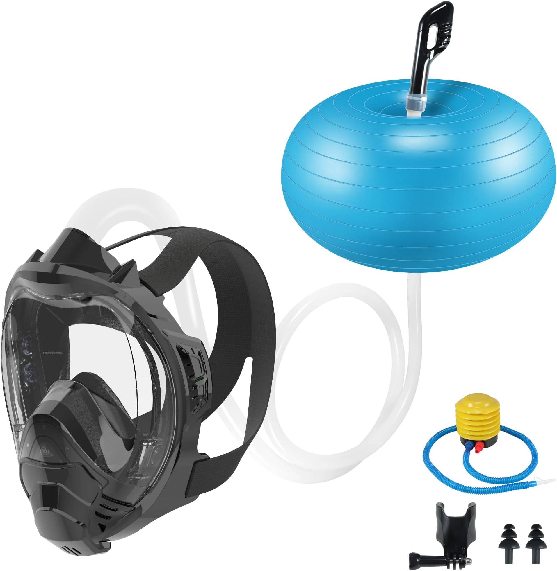 Diving Breathing System with Snorkel Mask (L/XL), Portable Motorless/Tankless Snorkel Breathing Equipment, 6.5FT Underwater Depth for Snorkeling, Scuba Diving, Pool Swimming, Fishing