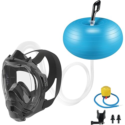 Diving Breathing System with Snorkel Mask (L/XL), Portable Motorless/Tankless Snorkel Breathing Equipment, 6.5FT Underwater Depth for Snorkeling, Scuba Diving, Pool Swimming, Fishing