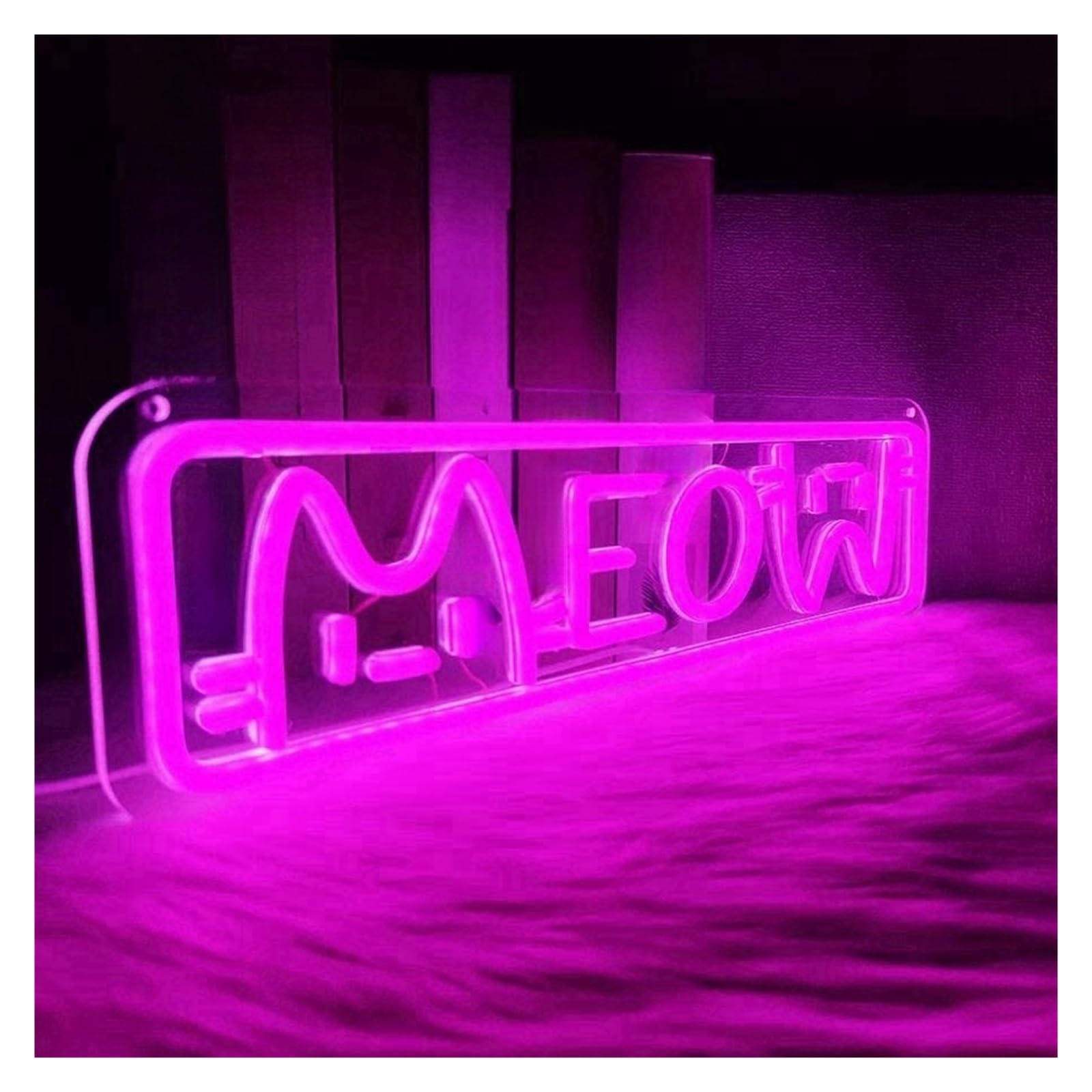 LED néon signe Chat Néon Meow Néon Signe USB Alimenté Chat Veilleuse Variable Pour Chambre Animalerie Décoration 12.5cm×42.5cm