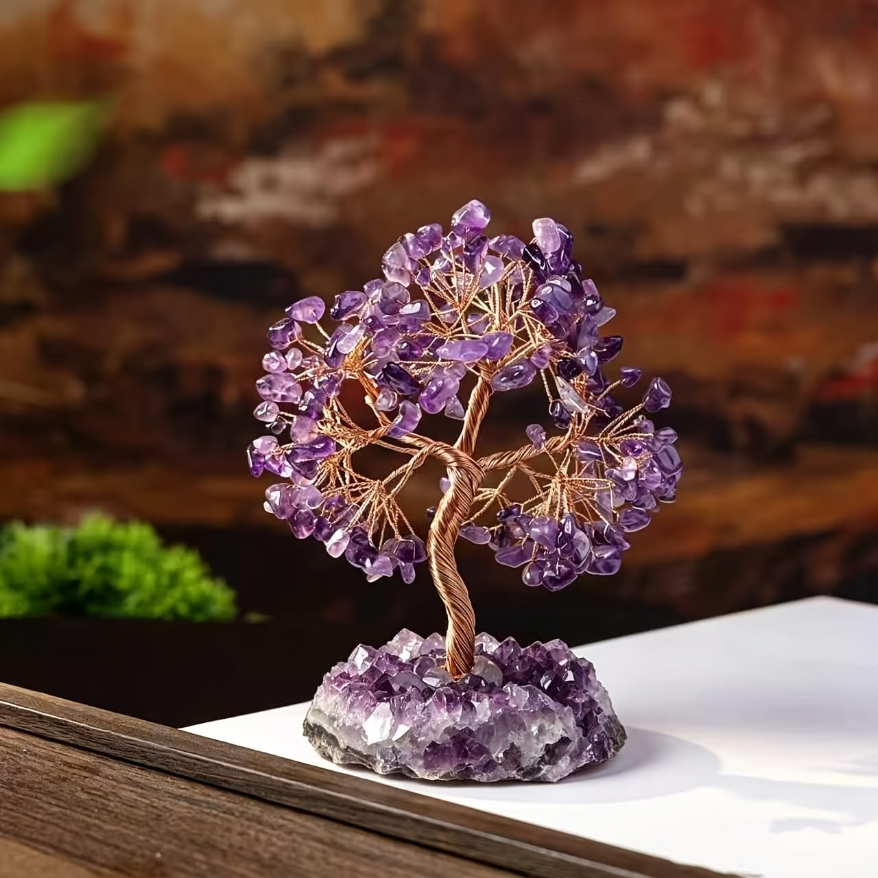Arbre à monnaie améthyste grand modèle déco bureau zen