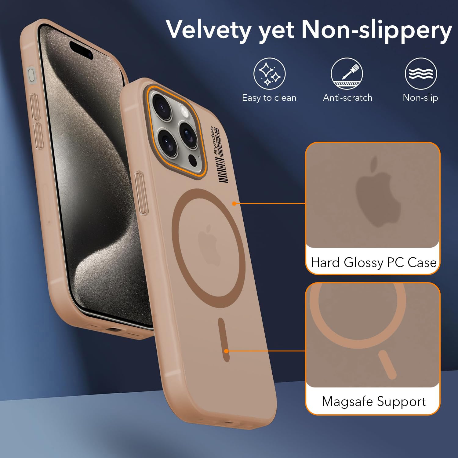 DL3 Mobilak Case Back Cover for iPhone 11 Pro Max 6.5-Inch, Sleek Frosted Translucent Back Only Compatible with Wireless Magnetic Accessories | Anti-Scratch Shockproof Phone Case (Brown)