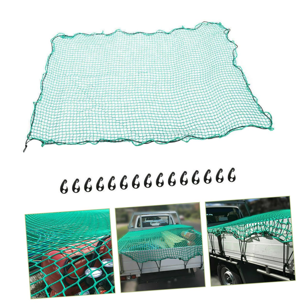 Abaodam Rete Cargo per Letto Pickup con Elastici e Ganci Rete di Nylon Resistente UV per Rimorchi Furgoni e Portapacchi Auto Anticaduta e Adatta Tutte Le Condizioni Atmosferiche