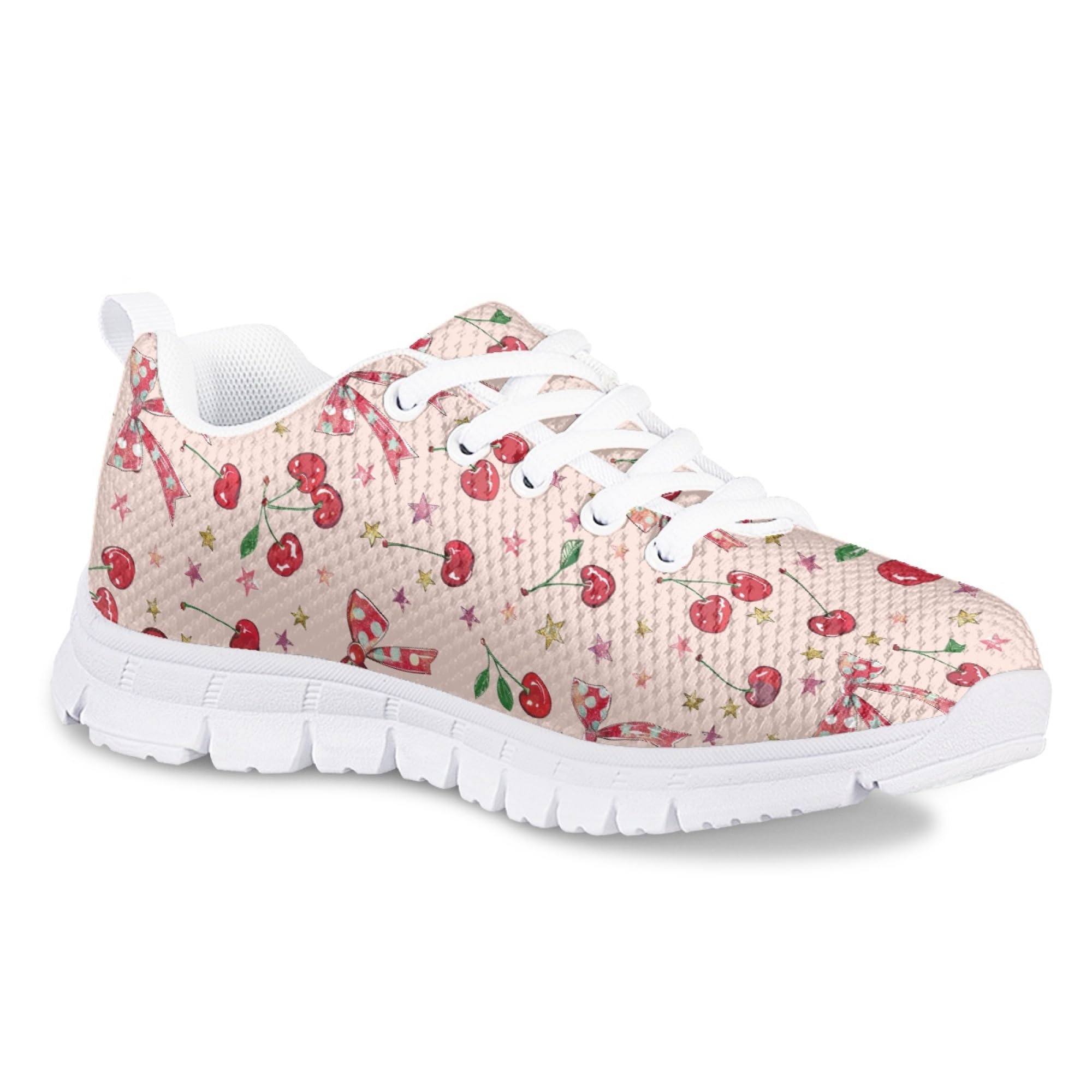 Dellukee Boys Girls Running Shoes Fashion Sneakers Kids Youth Breathable Lightweight Athletic Lace Up Walking Shoes