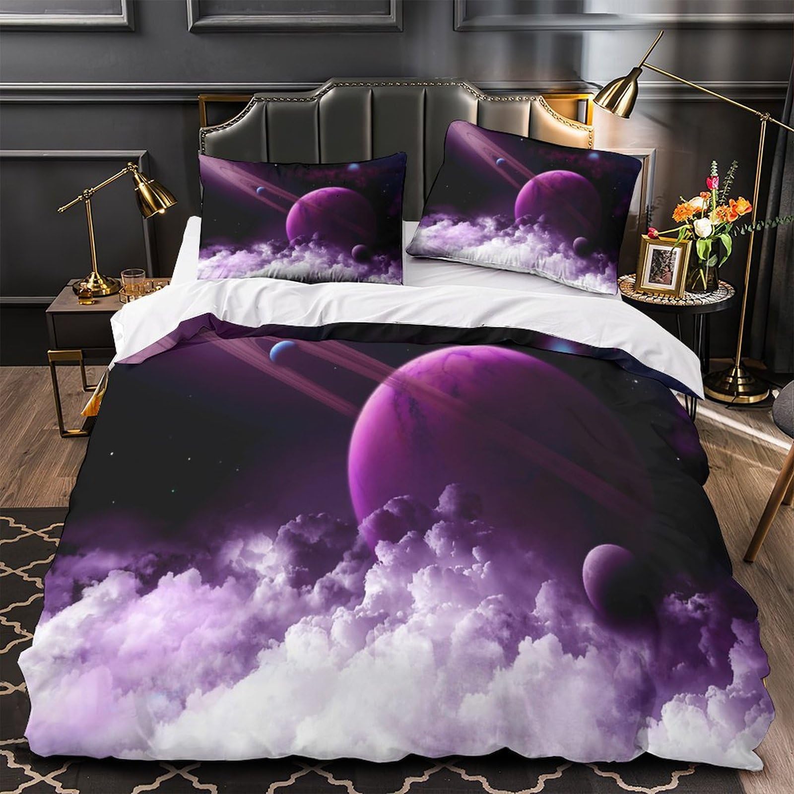 Parure de lit 200x200 confortable et housse de couette microfibre