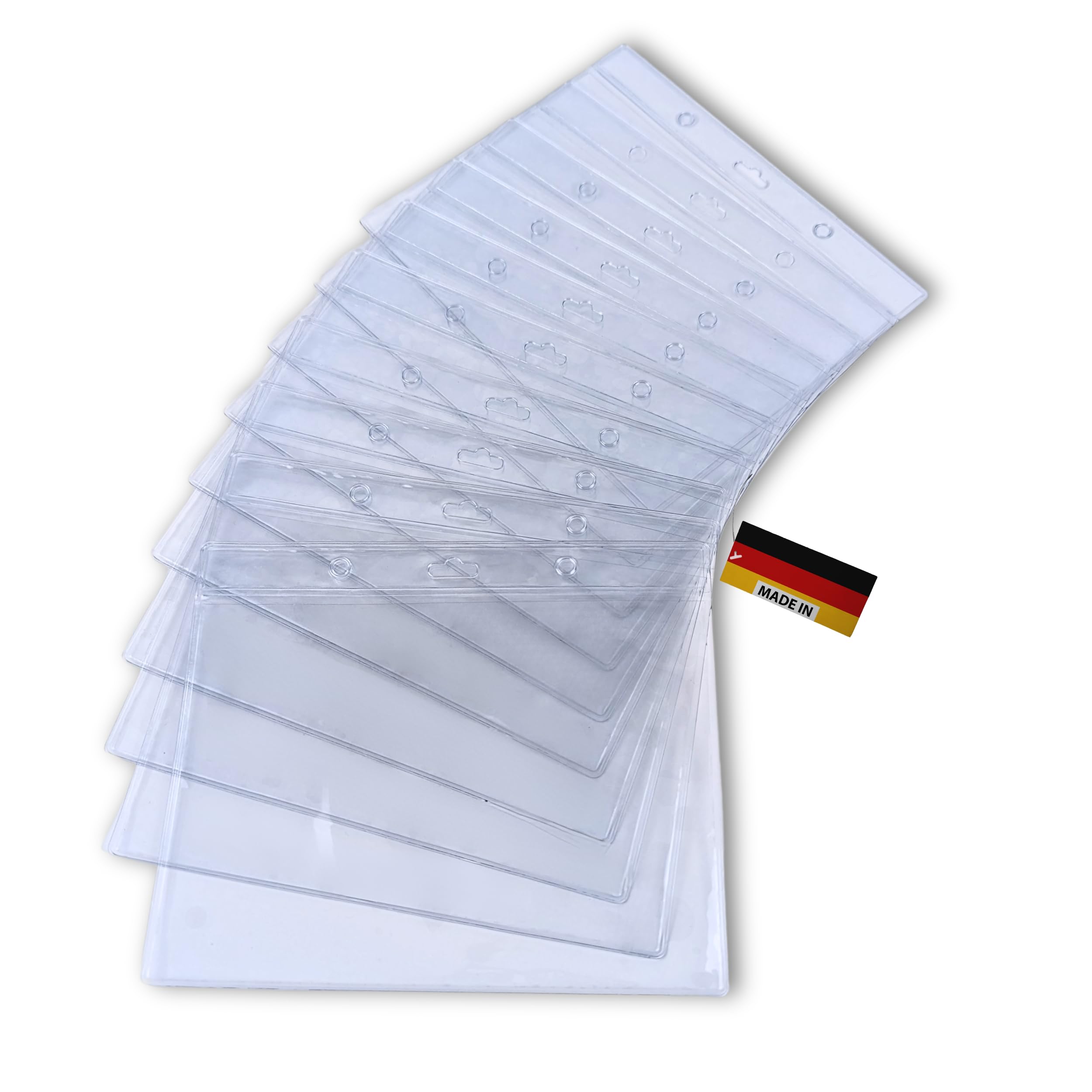 Ausweishüllen DIN A6, 14,8 x 10,5 cm, PVC, Transparent, Reißfest, Euro- und Ringlochung (100)