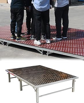 Heavy Duty Stage Platform Connectable, Band Events Stage System with Adjustable Leg, Collapisble Performance Deck for ModelingH 30cm/11.8in