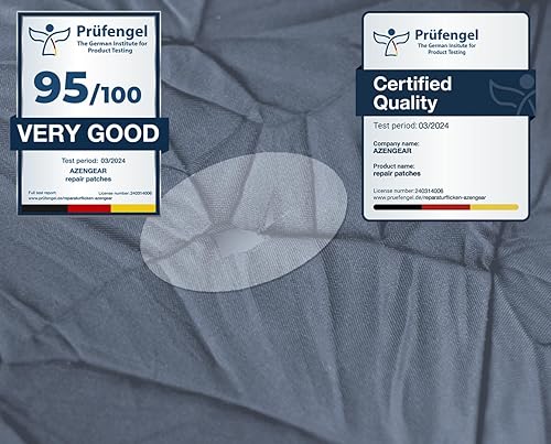 Vista 30 de aZengear Parches de reparación, impermeables, autoadhesivos, resistentes al desgarro al frío y al calor, de nailon y poliéster, para reparar Negro